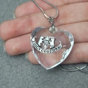Juicy Couture Heart With Banner Pendant Necklace 18" With 18KGP Stamped